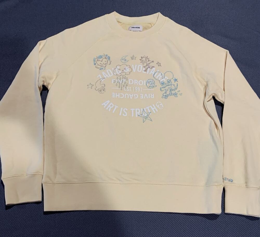 Zadig & Voltaire NWT Upper Insignia Mo Blason Yellow Sweatshirt XS